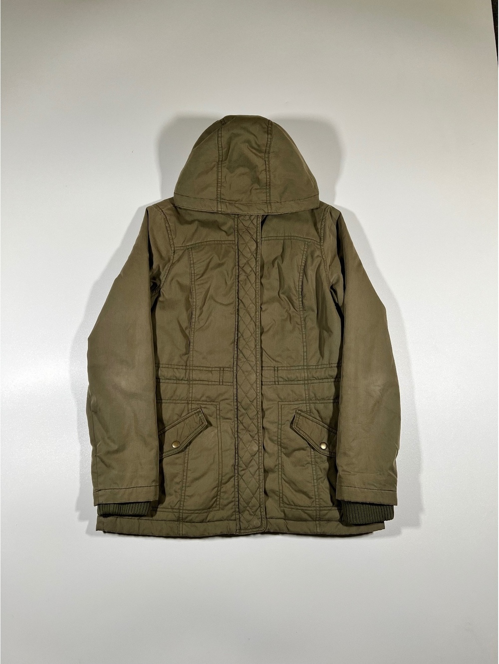 Mossimo Supply Co Vintage Olive Green Hooded Field Jacket Womens